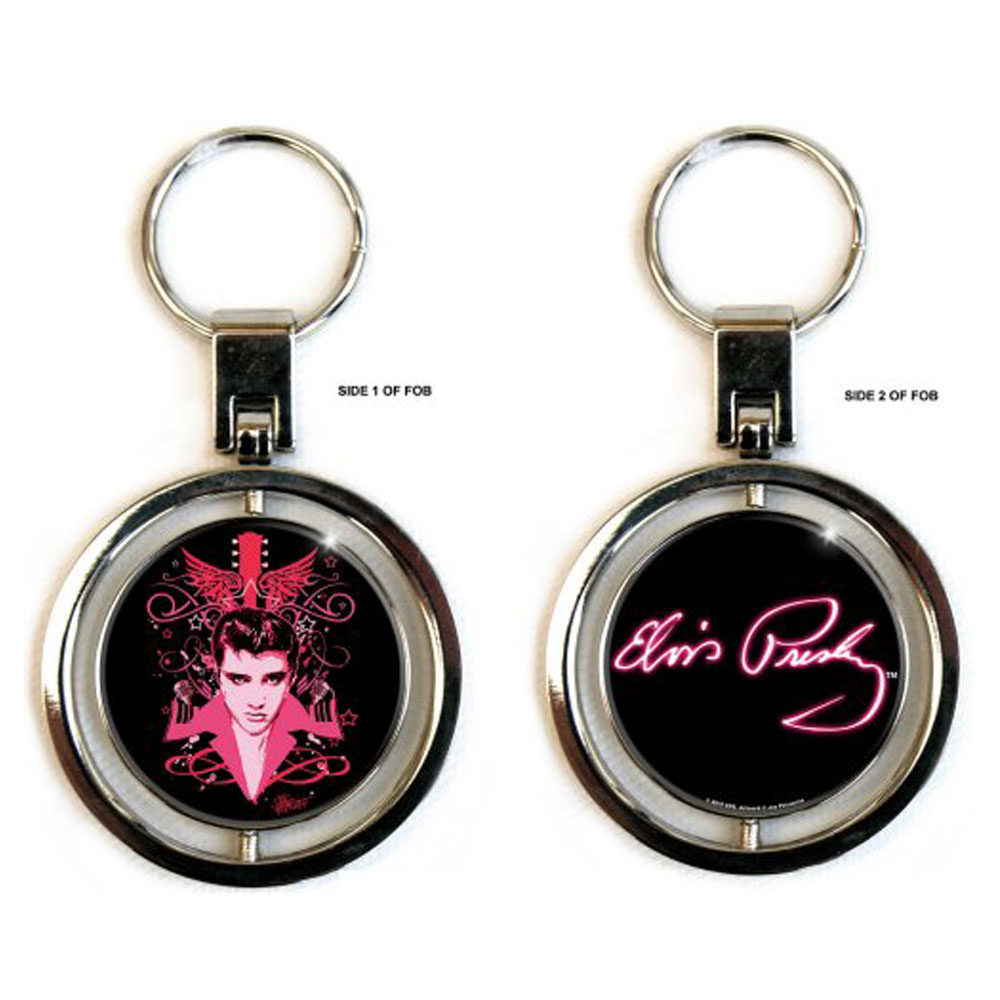 Elvis Presley - Let's Face It Sleutelhanger - Zwart/Roze